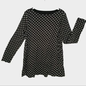 J.Jill Black Motif Tunic Top
